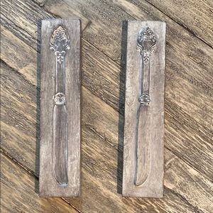Vintage Silver Knife Mold Plaques